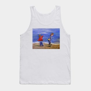 Playing on the beach Tank Top